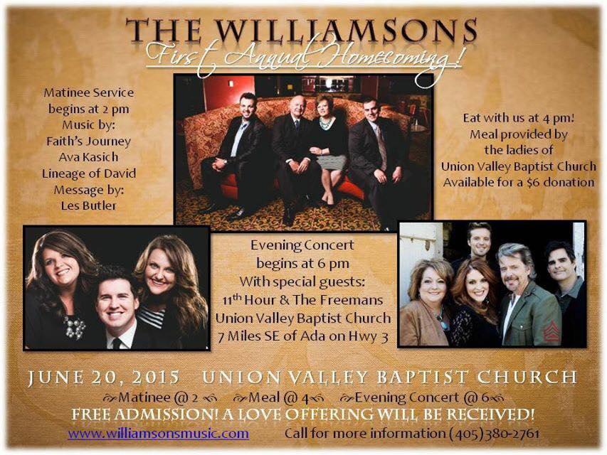 THE WILLIAMSONS Announce Their FIRST Homecoming Concert