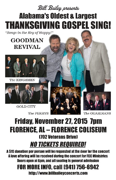 Alabama’s Oldest & Largest Thanksgiving Gospel Sing on Nov 27th!